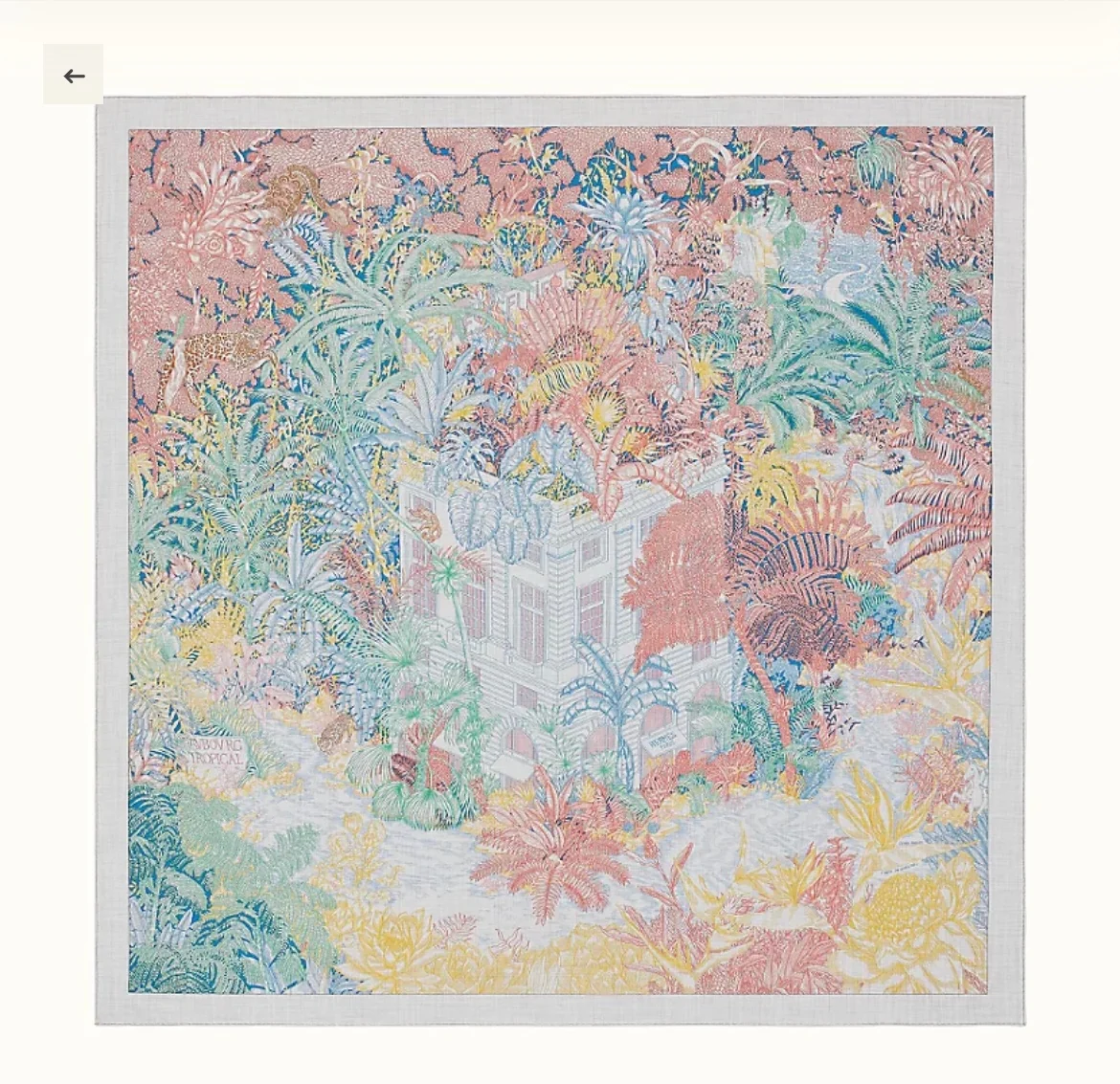 Носовой платок Hermes Tropical Jungle из кашемира (140 г)