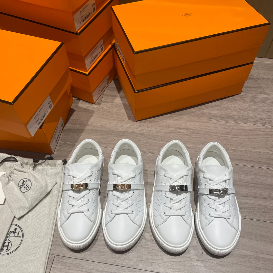 Hermes - Новейшие белые кроссовки Kelly Buckle - Мужские - 3
