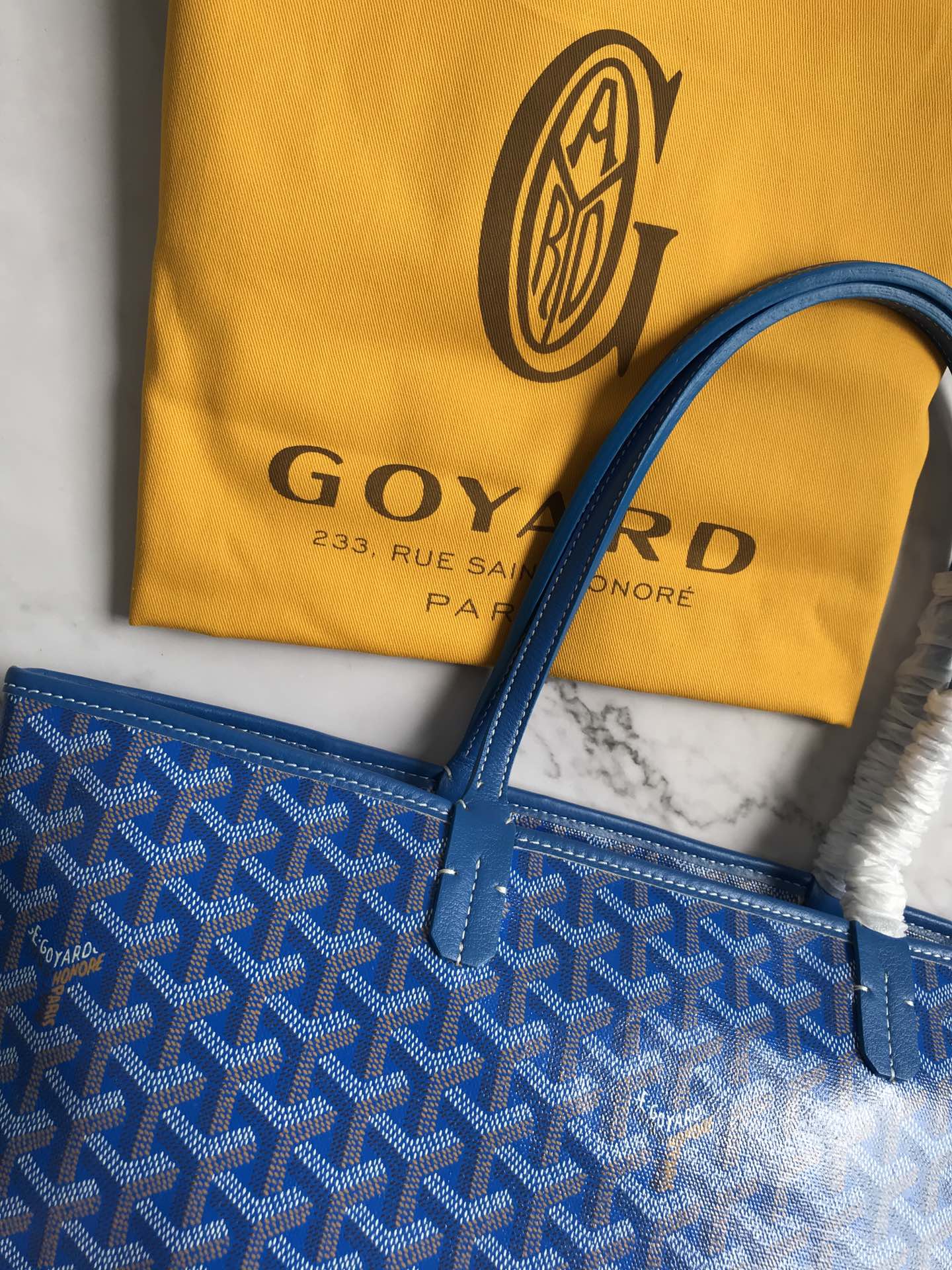 Маленькая сумка-тоут Goyard на молнии - синяя