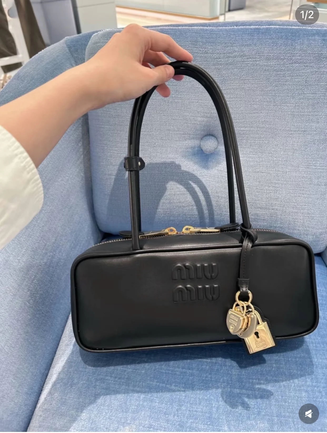 Miu Miu-5bb173m1050-????-Сумка-Маленькая-Черная кожа