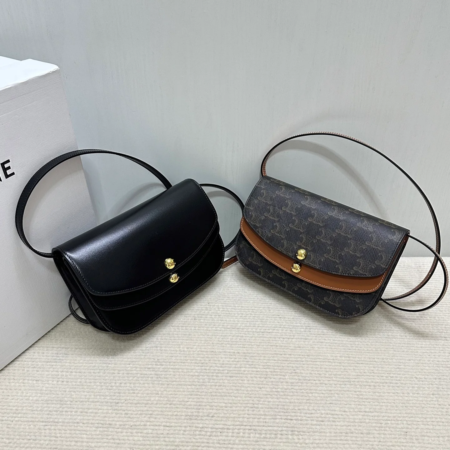 Сумка Celine Duo через плечо - черная