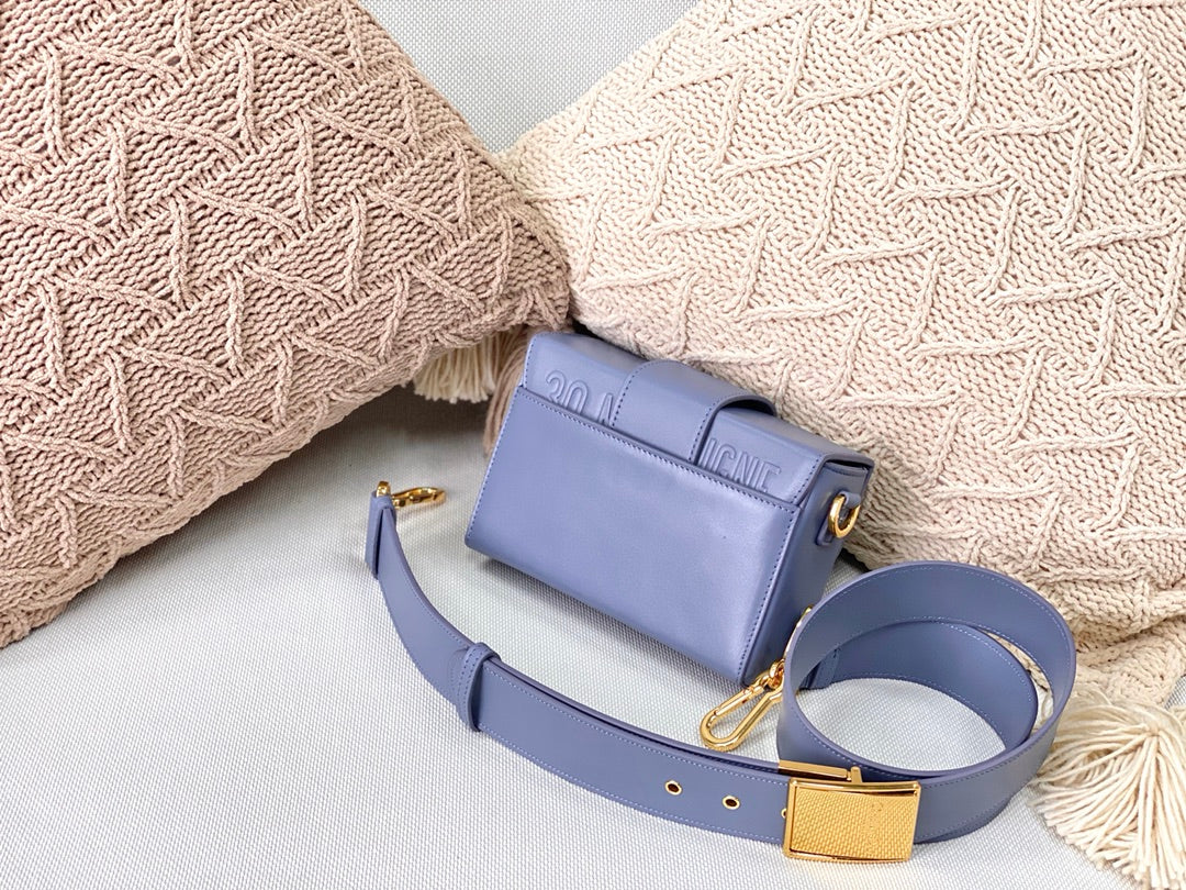 Мини-бокс Dior Montaigne - гладкая кожа - золотая пряжка - 17,5 см - синий