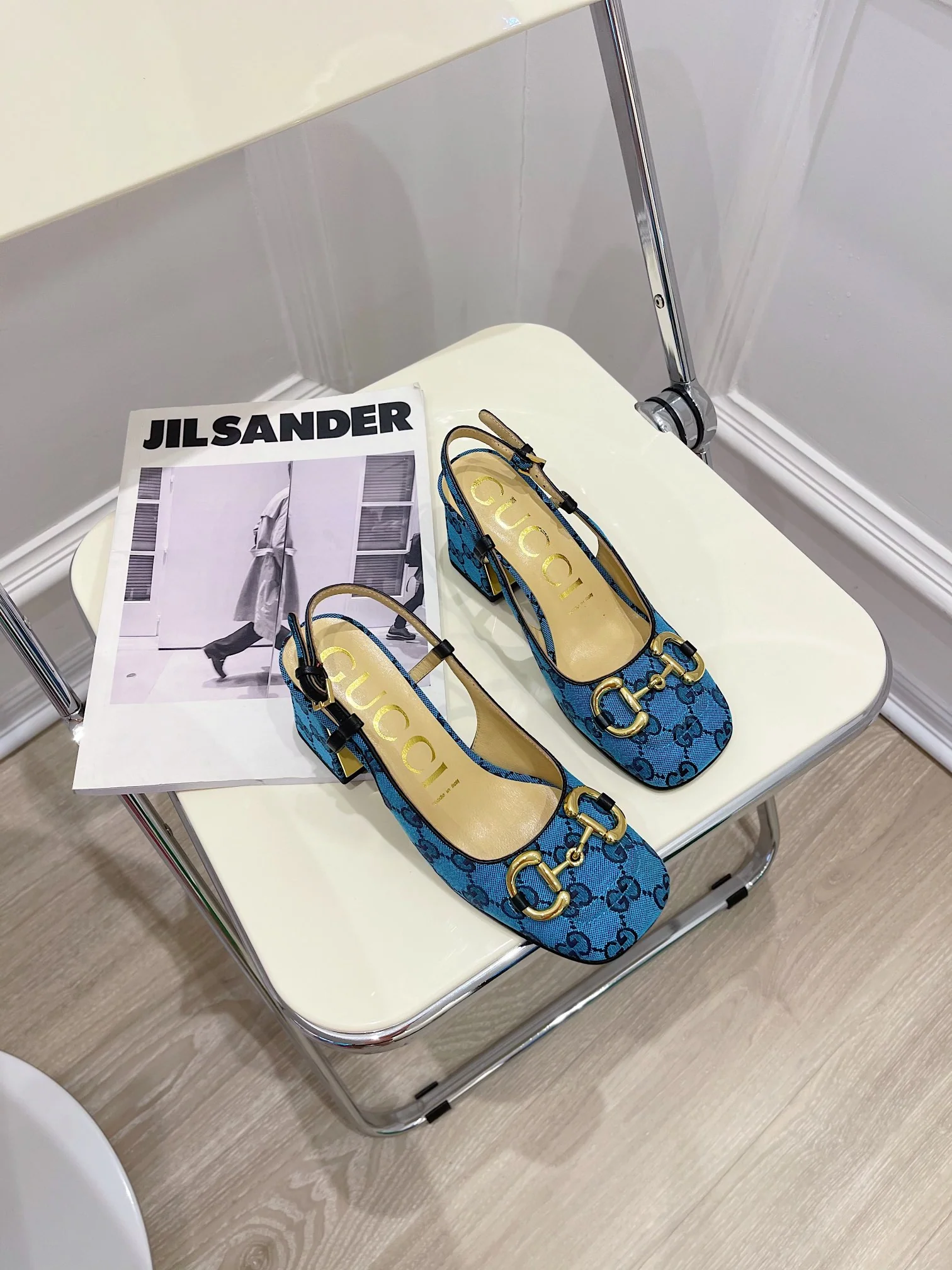 Gucci - Ретро с квадратным носком - Массивный каблук - Сандалии на низком каблуке - 1