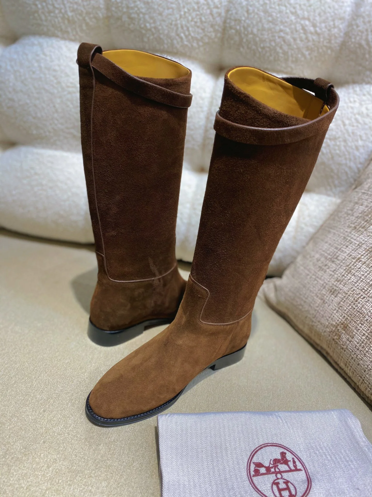 Высокие сапоги Hermes 2024 - Кофейно-коричневый