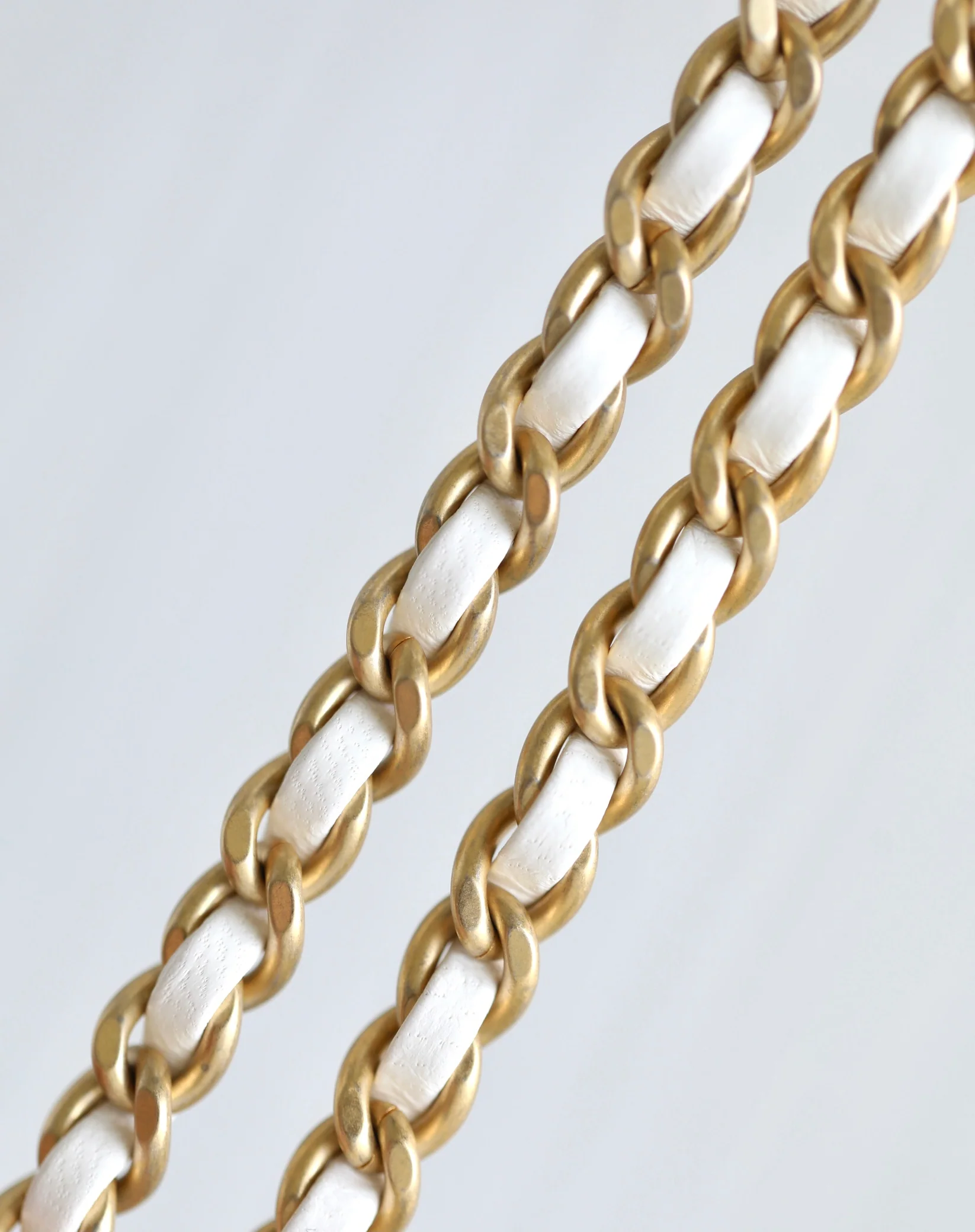 Chanel CF Gold Ball Square Fat Man - White