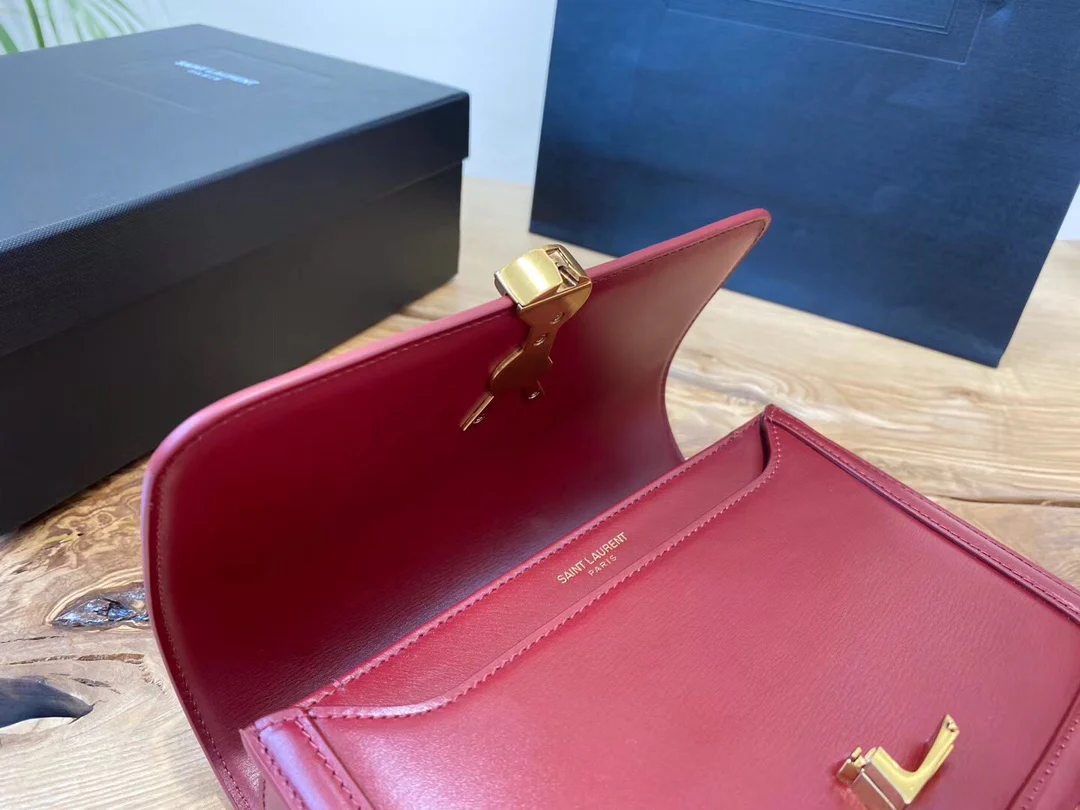 Сумка YSL Solferino Tofu - бордовый - 18см