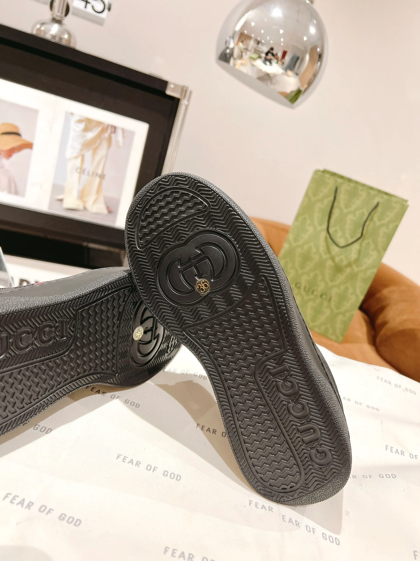 Юбилейные кроссовки на платформе Gucci - унисекс