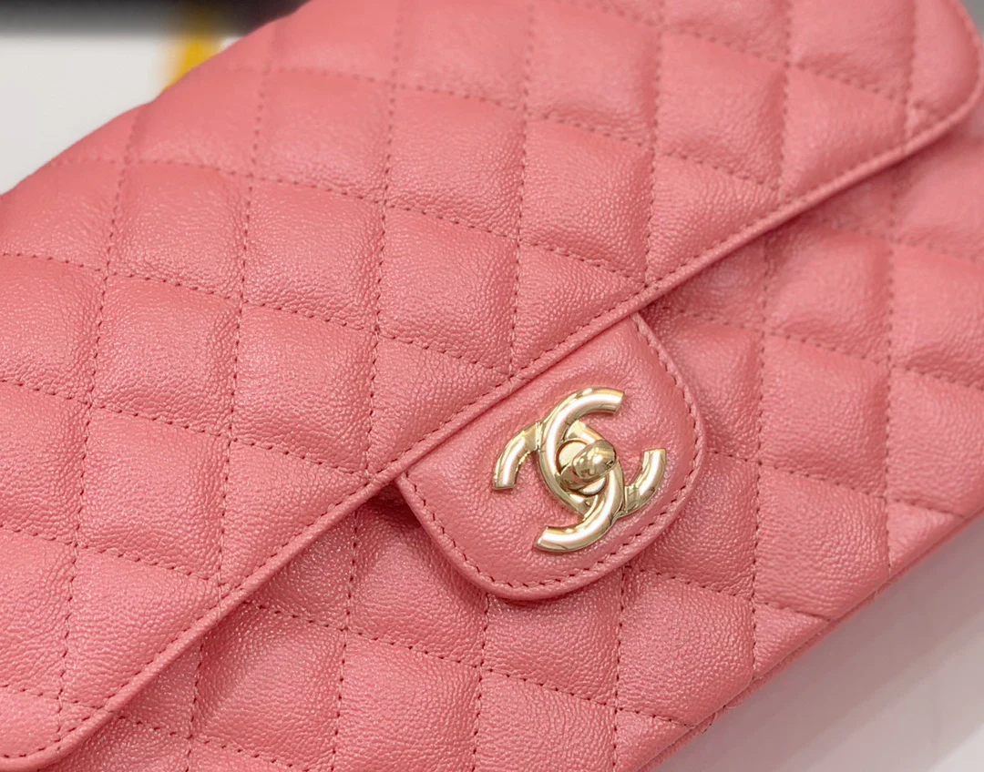 Сумка Chanel Sesame Pattern CF с фурнитурой из розового золота и перламутра - 23 см