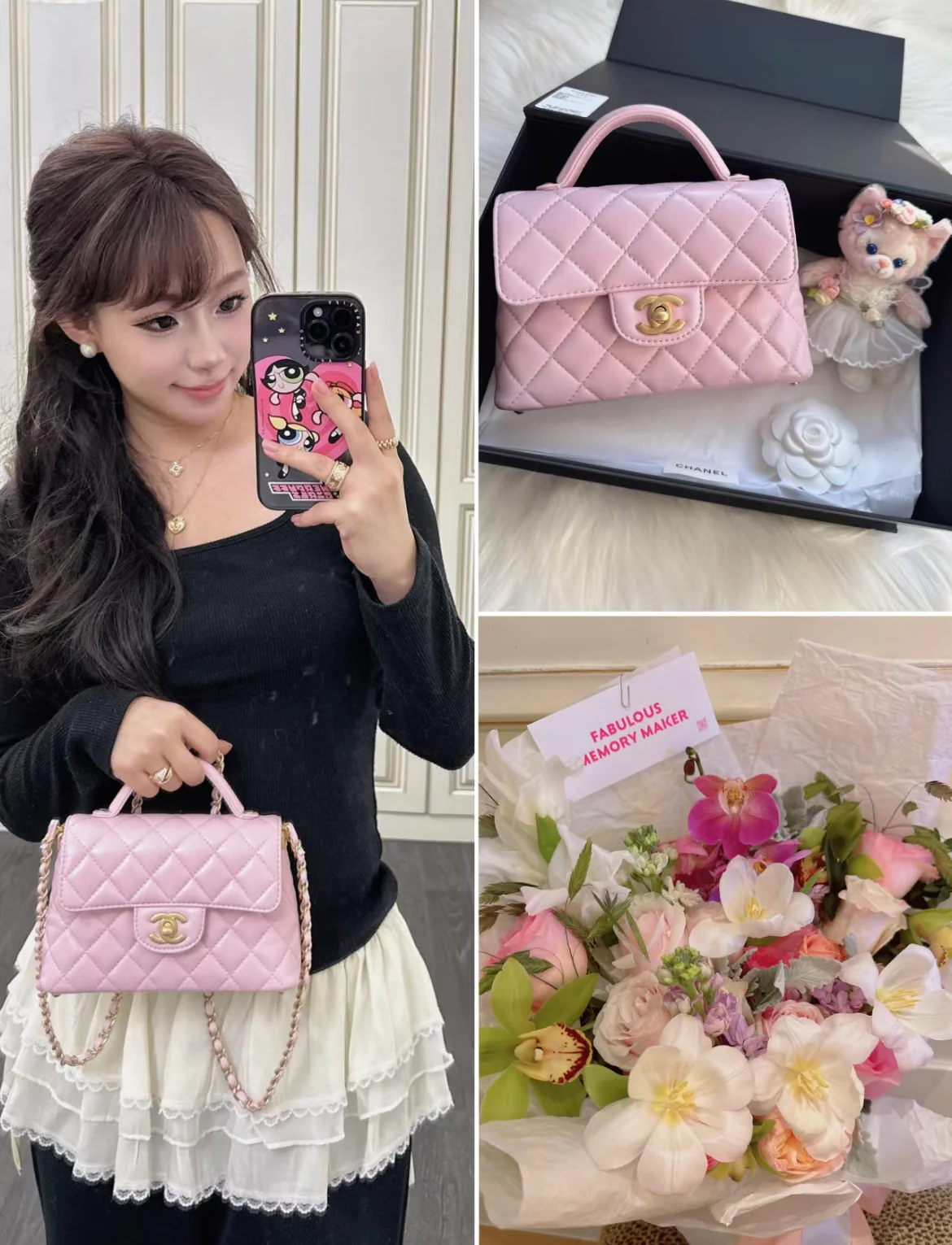 Сумка с ручкой и клапаном, маленькая, розовая, 25 пенсов