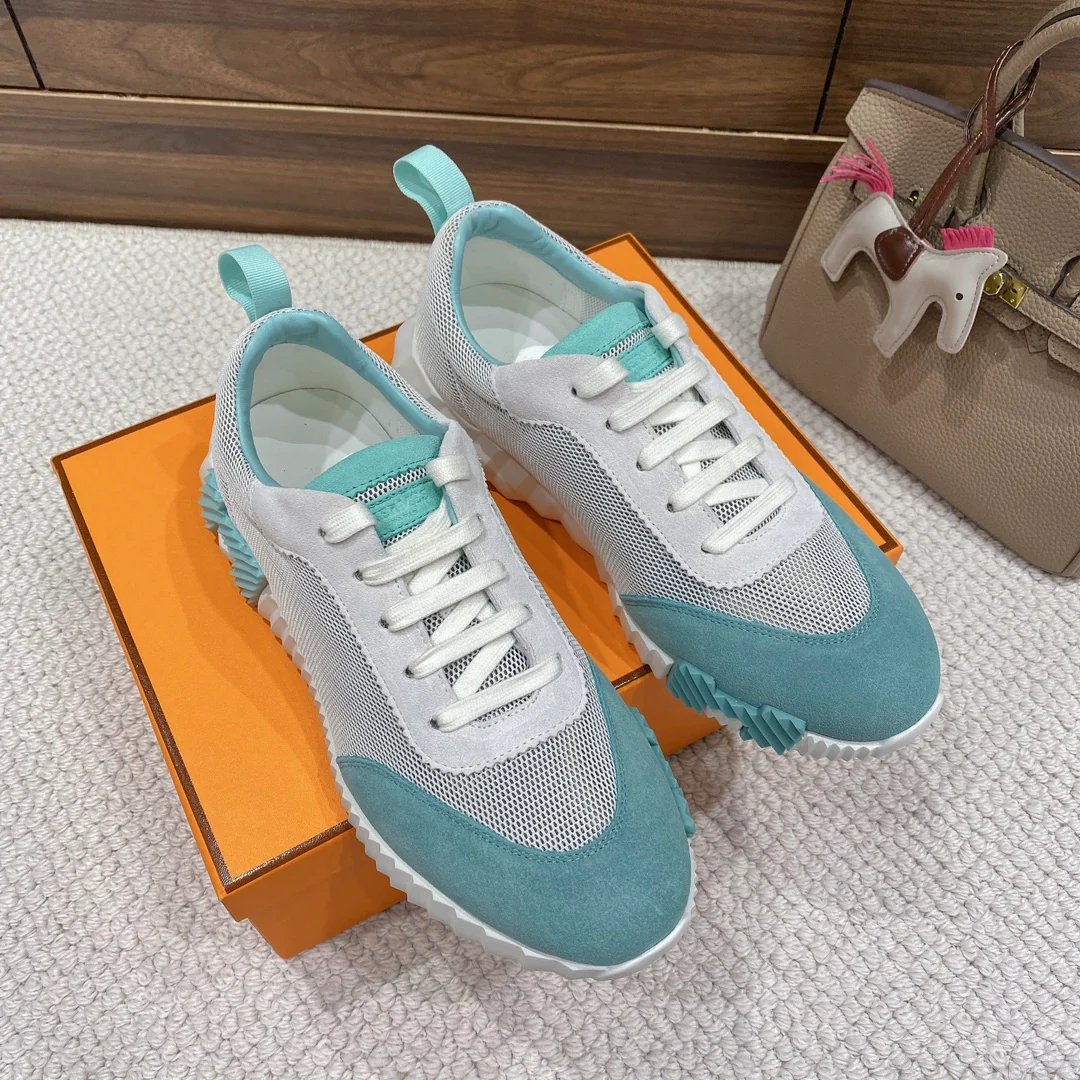 Весенняя коллекция Hermes 2022 — Спортивная повседневная обувь — Унисекс — Серо-зеленый