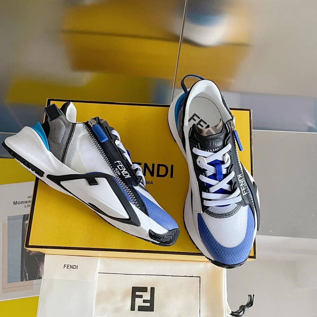 Fendi - Повседневные кроссовки - Бело-синие