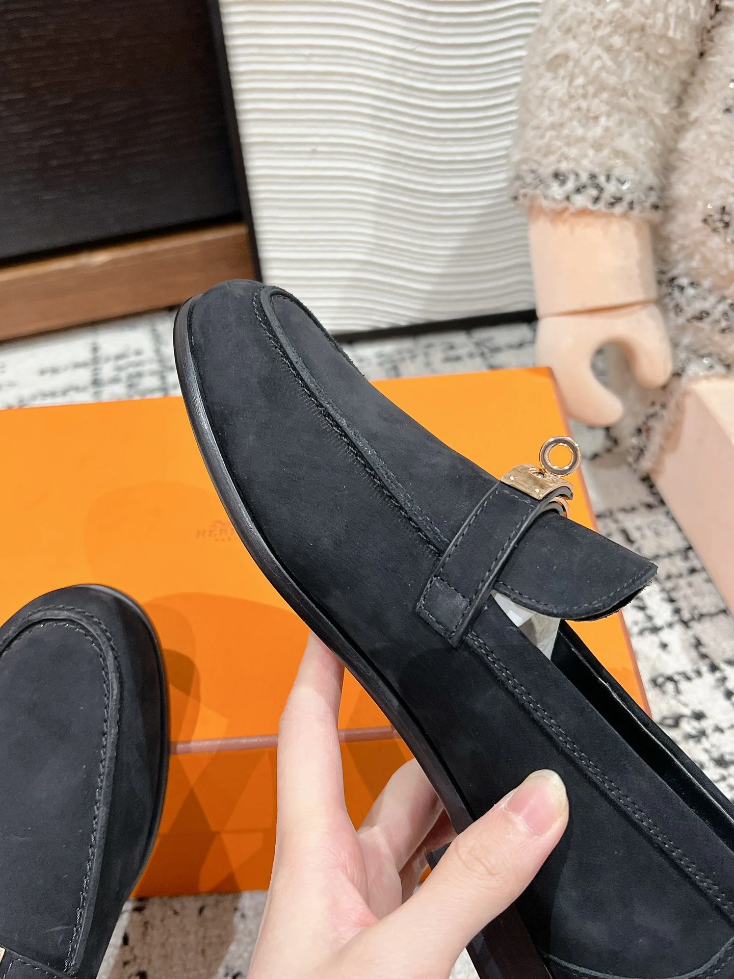 Лоферы Hermes Kelly Buckle 2024 — черные