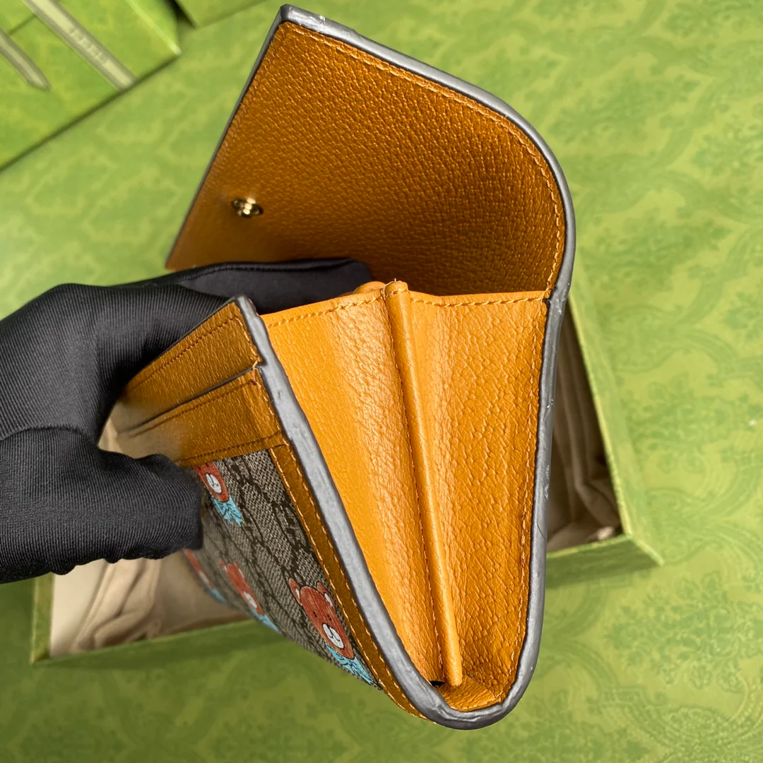 Gucci-泰迪熊联名 翻盖长夹