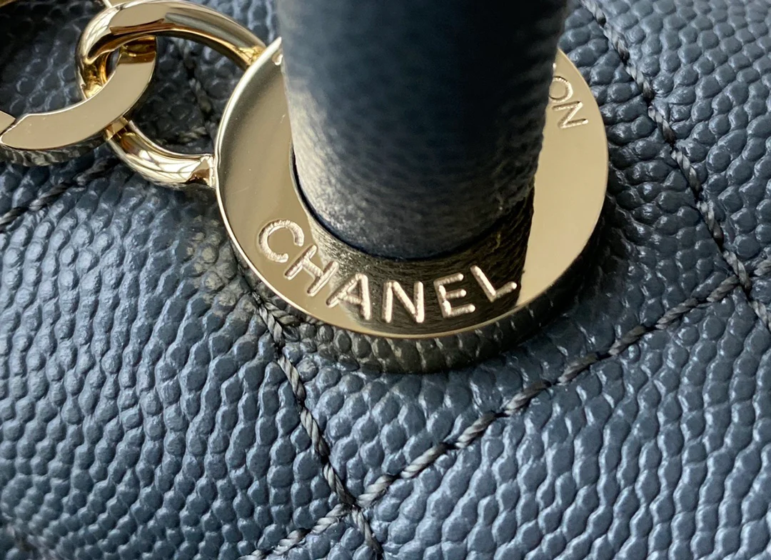 Chanel Coco Handle Small Grey Champagne with Gold Pull
