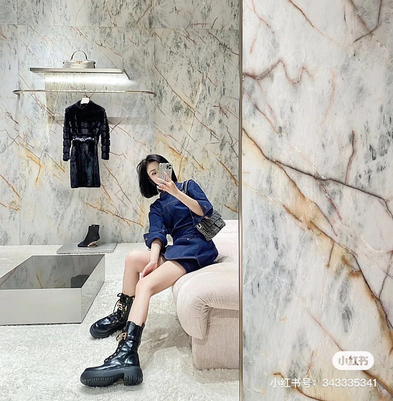 Сапоги для верховой езды Fendi средней высоты — фото в них.