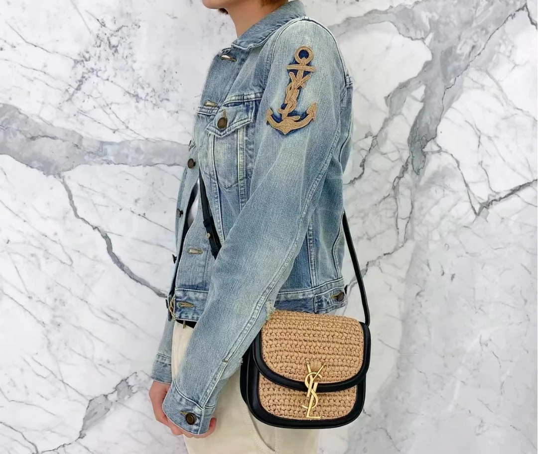 YSL-kaia-small-saddle bag-straw series
