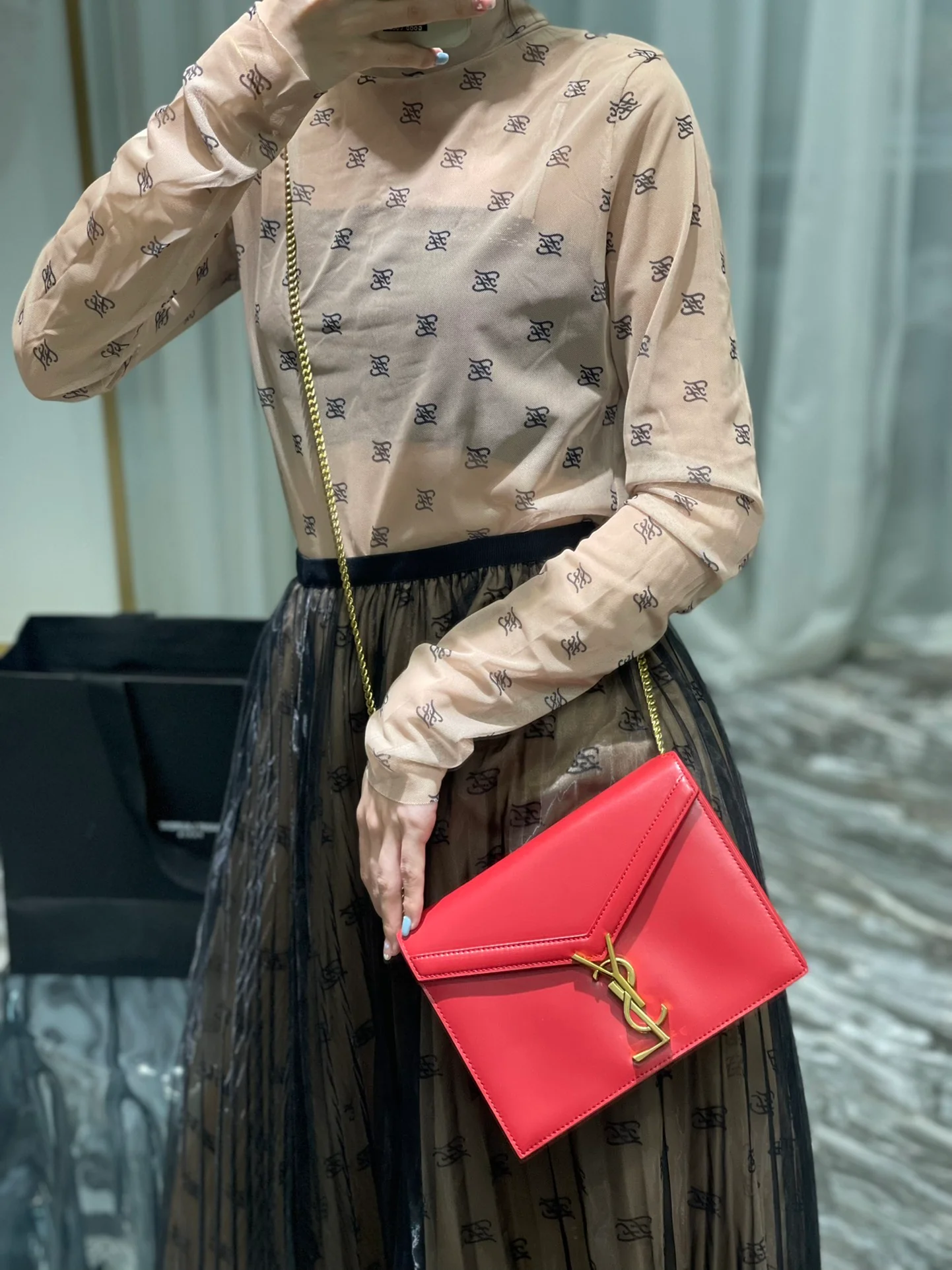 Сумка через плечо YSL Cassandra - красная