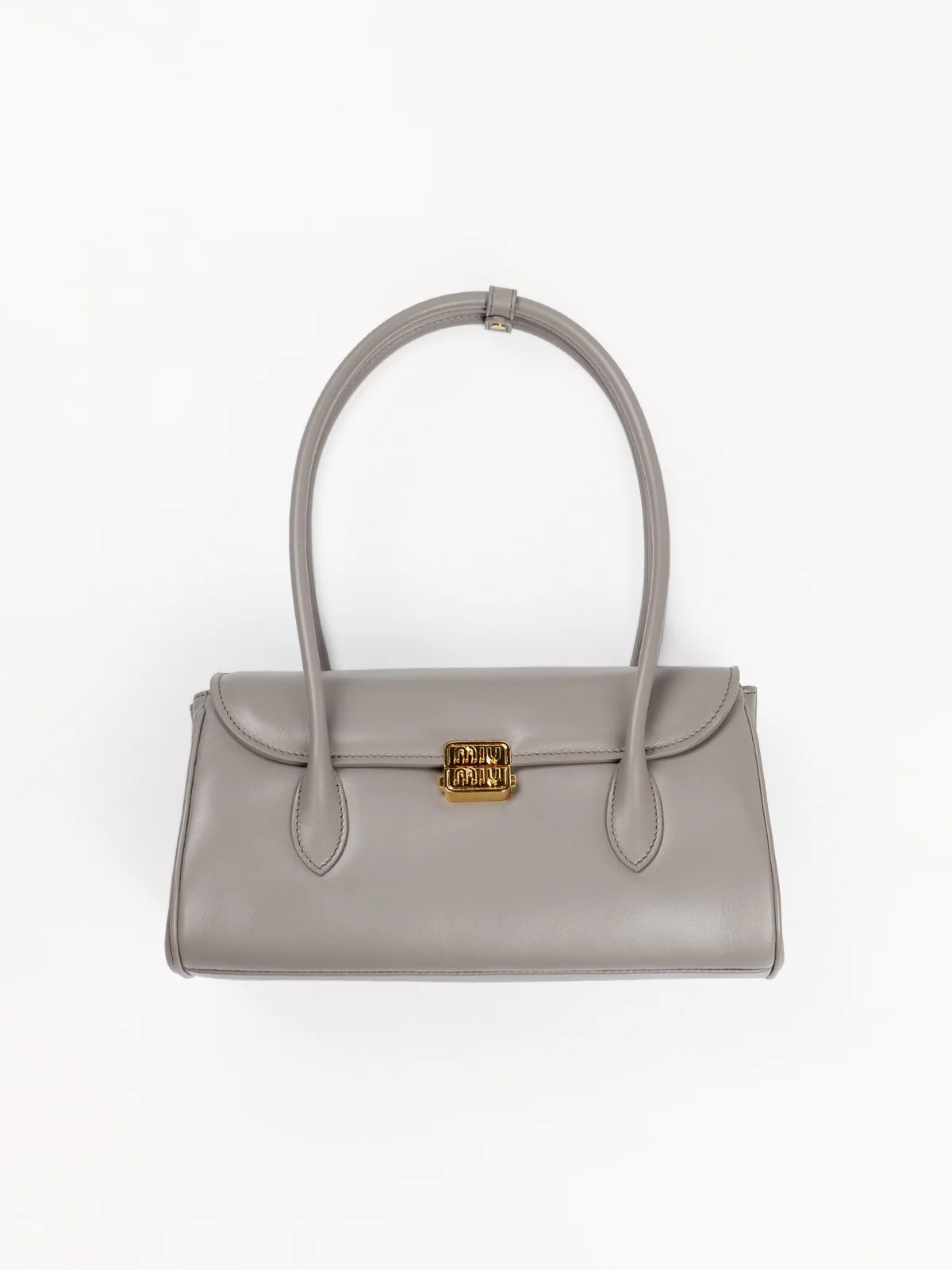 Сумка-багет Miu Miu через плечо - серая