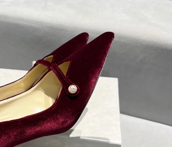 Туфли на высоком каблуке Jimmy Pearl с пряжкой и острым носком - 6