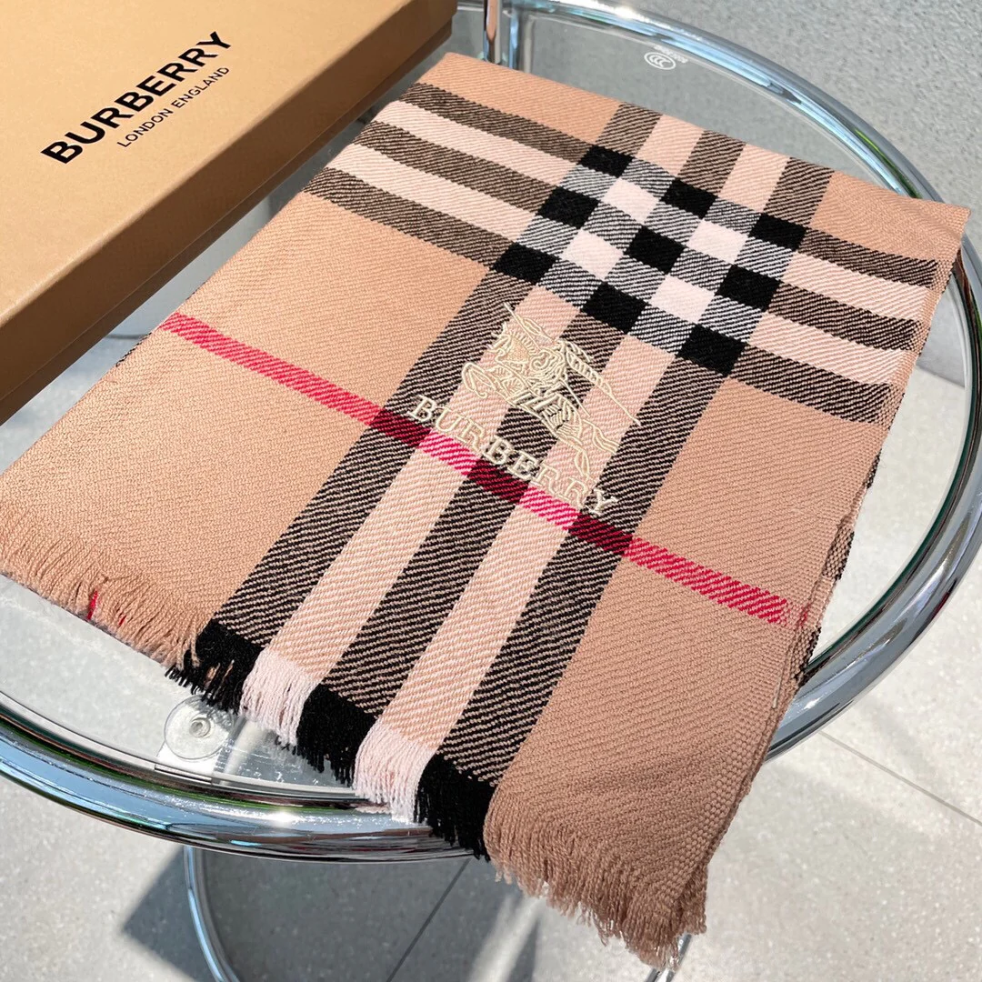 Классический шарф для верховой езды Burberry - 180 см - 32 см - 100 см - Импортный вязаный кашемир - Абрикосовый цвет