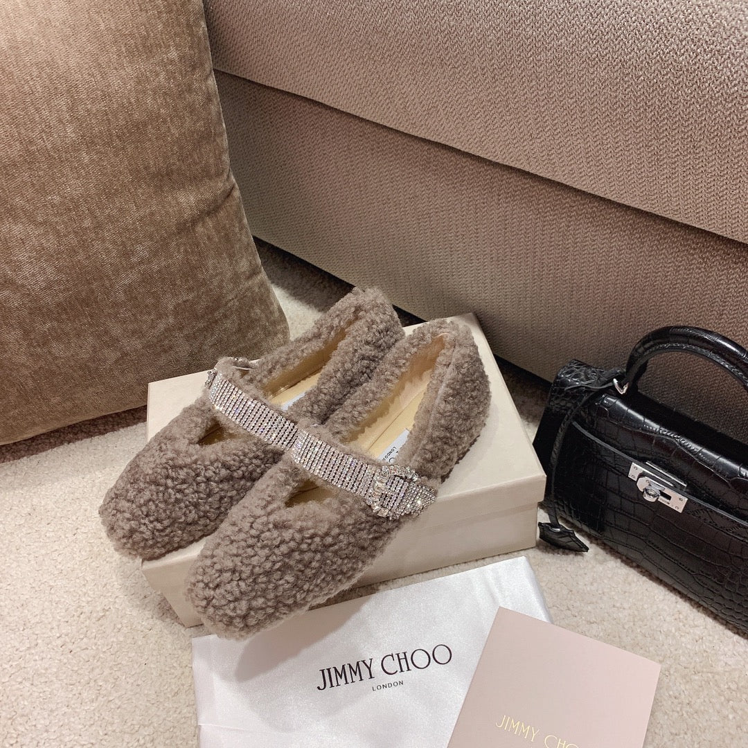 Джимми - Пушистые балетки - Серый плюшевый мишка