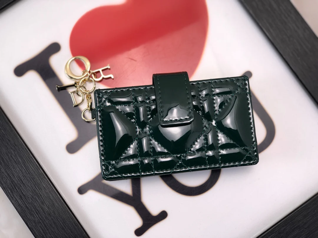 Dior 风琴卡包-墨绿色