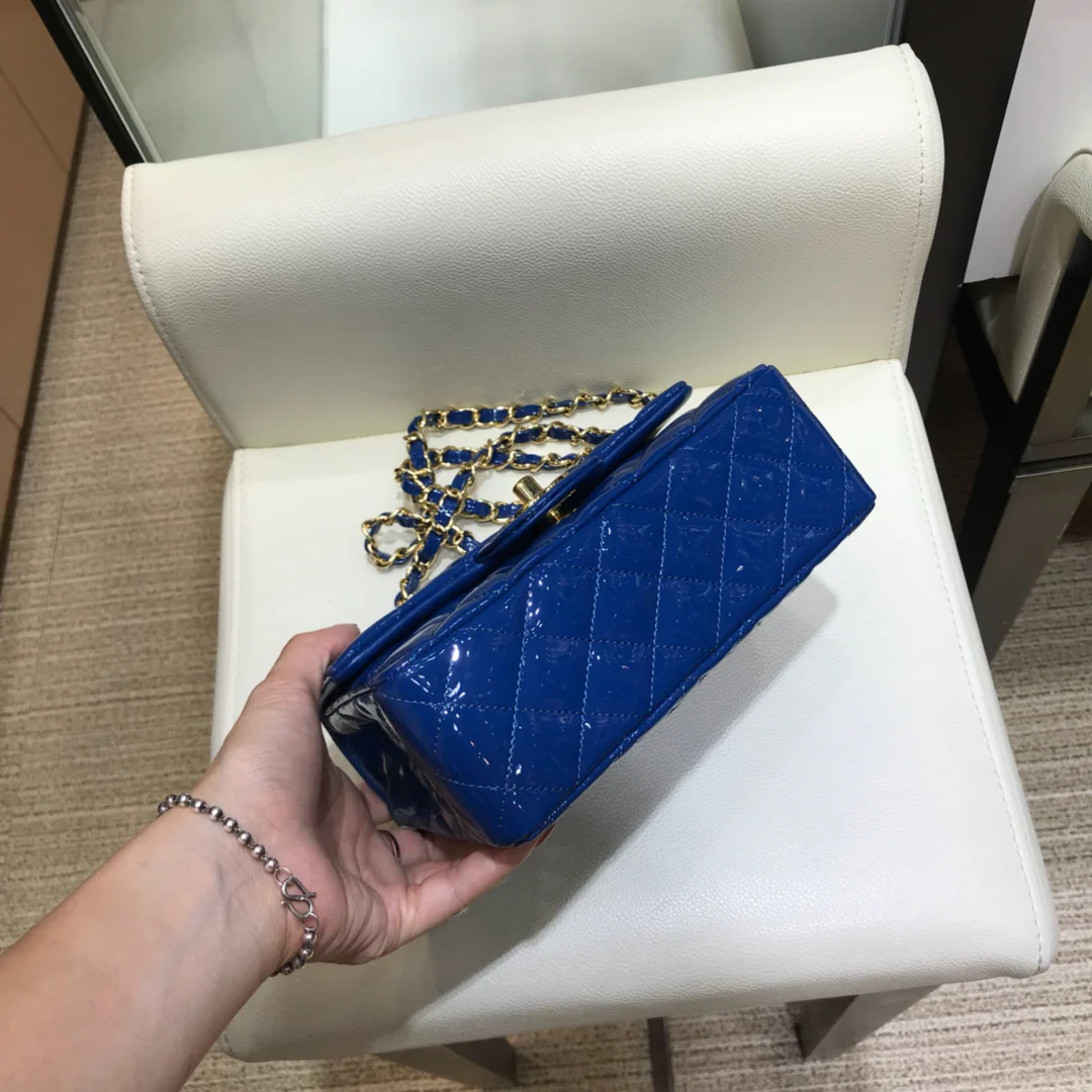 Сумка Chanel CF - лакированная кожа - золотая цепочка - 20 см - 1