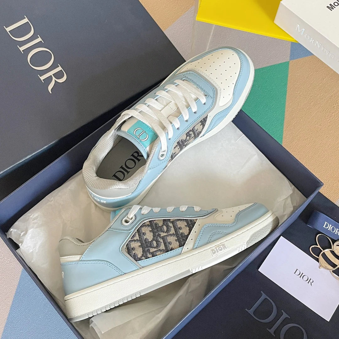 Кроссовки Dior серии B27 - повседневные спортивные кроссовки - парный стиль - светло-голубые