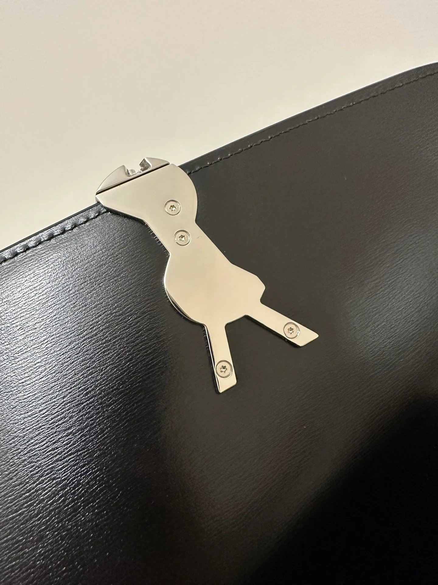 Сумка YSL Box Saint Laurent Tofu Bag - Большая - Черная с серебряной пряжкой