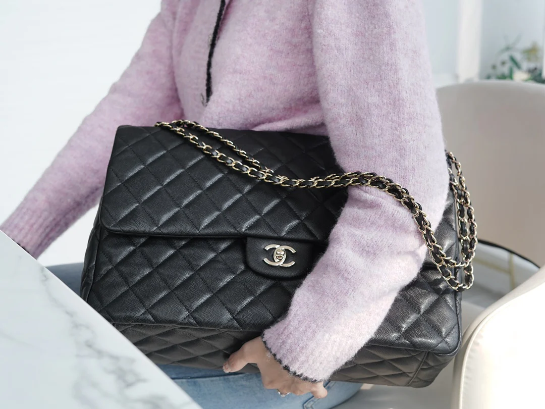 Сумка Chanel 24c Extra Large CF Chain Shoulder Bag - Caviar Black