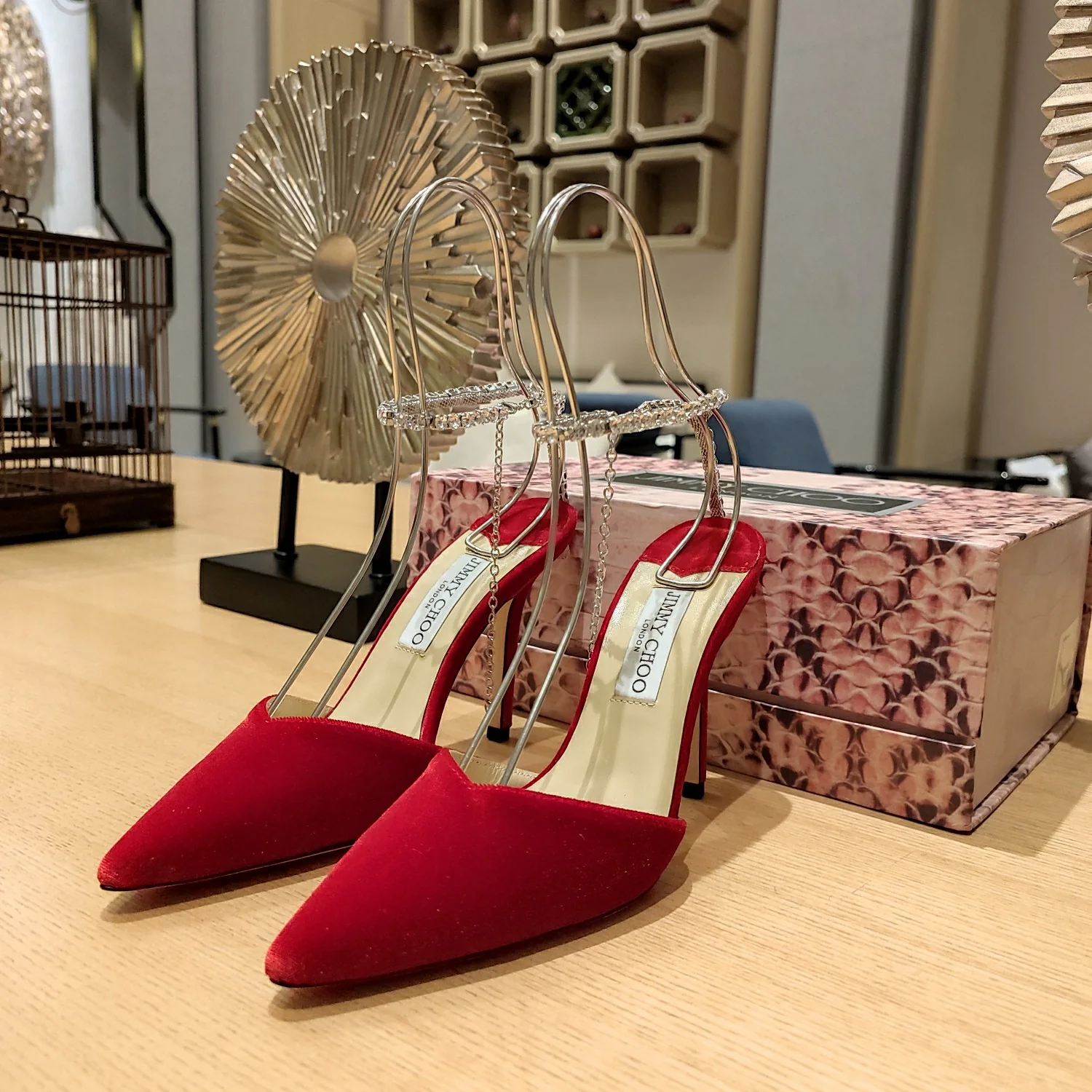 Сандалии на высоком каблуке Jimmy Crystal Chain