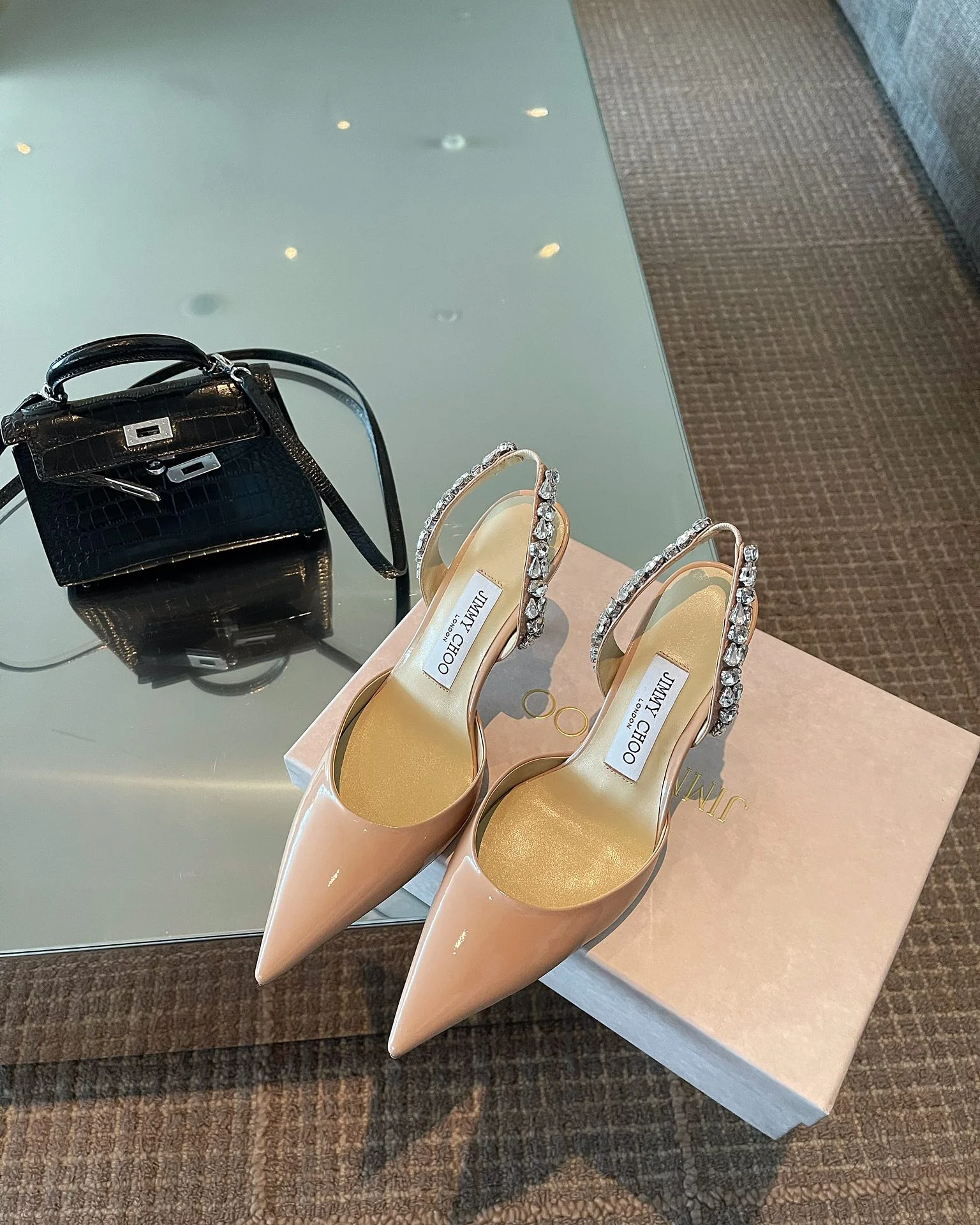 Jimmy 2022 Ранняя весна - Туфли на высоком каблуке ручной работы со стразами