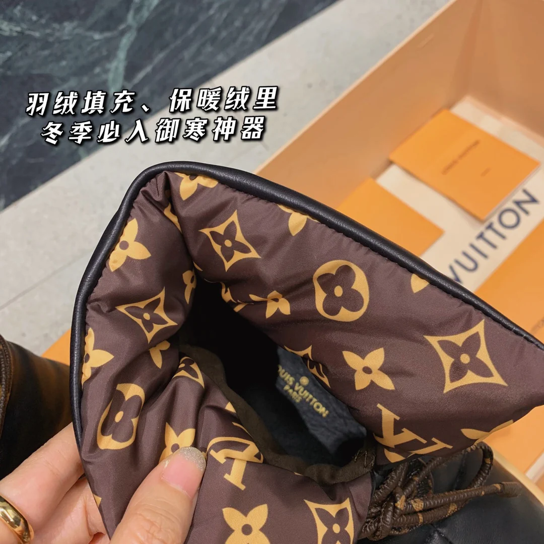 Снежные ботинки LV - черные