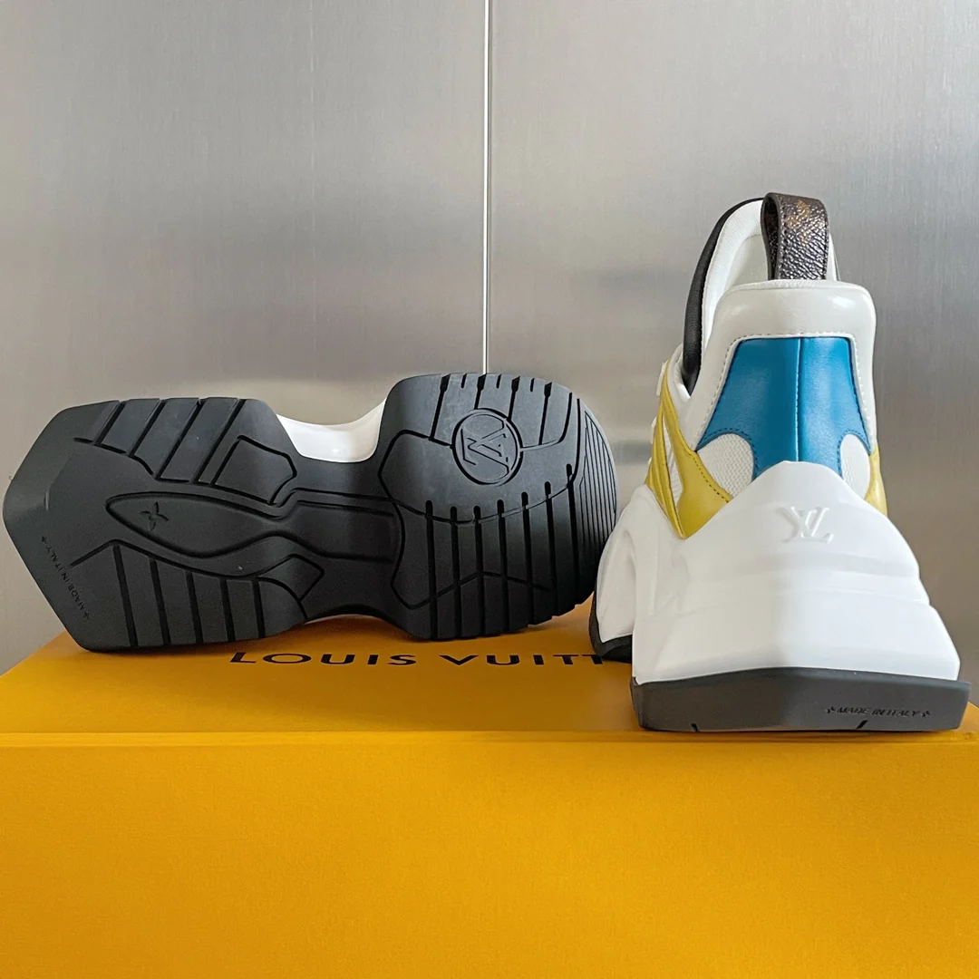 Новинка LV 2023 года - Серия Archlight 2-0 на платформе - Кроссовки/?папины кроссовки? - Бело-желтые