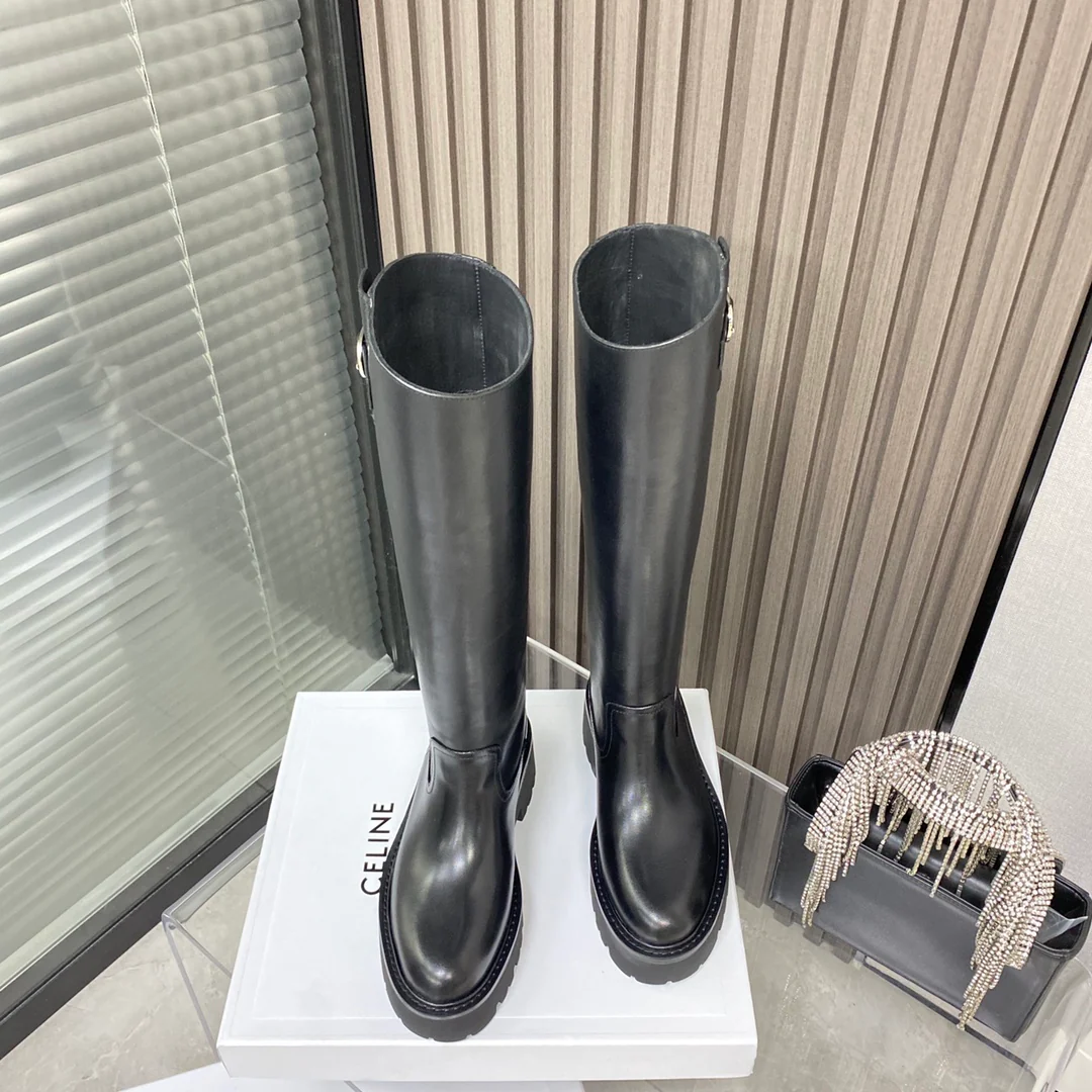 Новые высокие сапоги Celine 2022 года — из вощеной телячьей кожи — в стиле Ян Ми — размеры 35-39-40 (изготовлены на заказ)