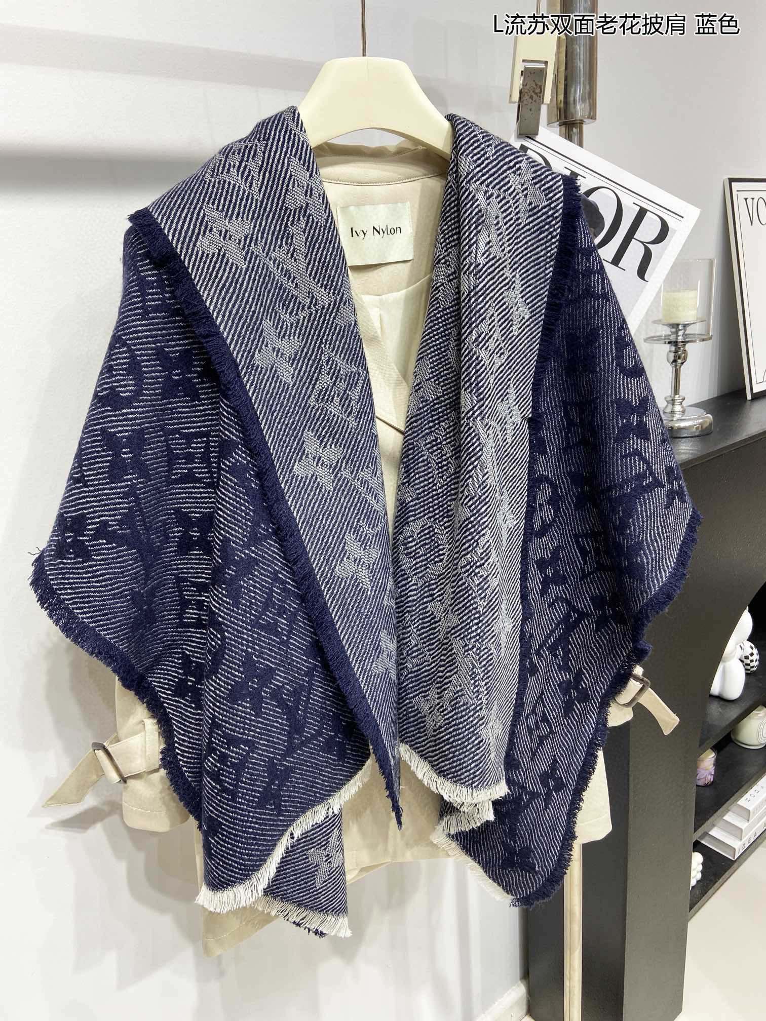 Шарф/шаль LV 2024 Monogram - синий