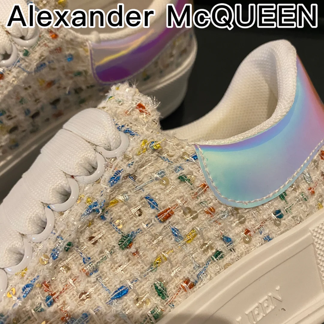 McQueen - Верх из шерсти - Подошва сзади - Кед - Светоотражающие синие и розовые элементы