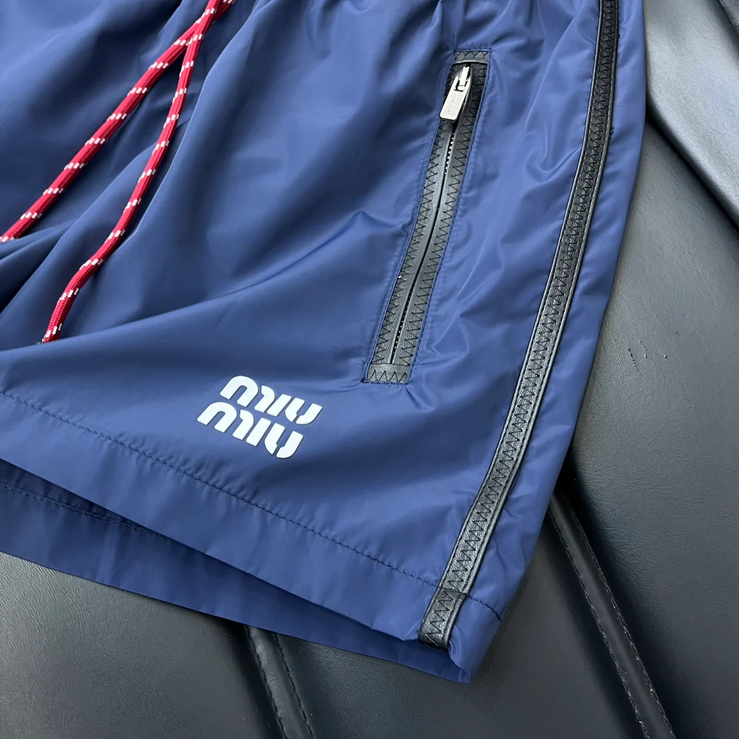 Новый тонкий нейлоновый костюм с капюшоном Miu Miu-2404-24 - синий