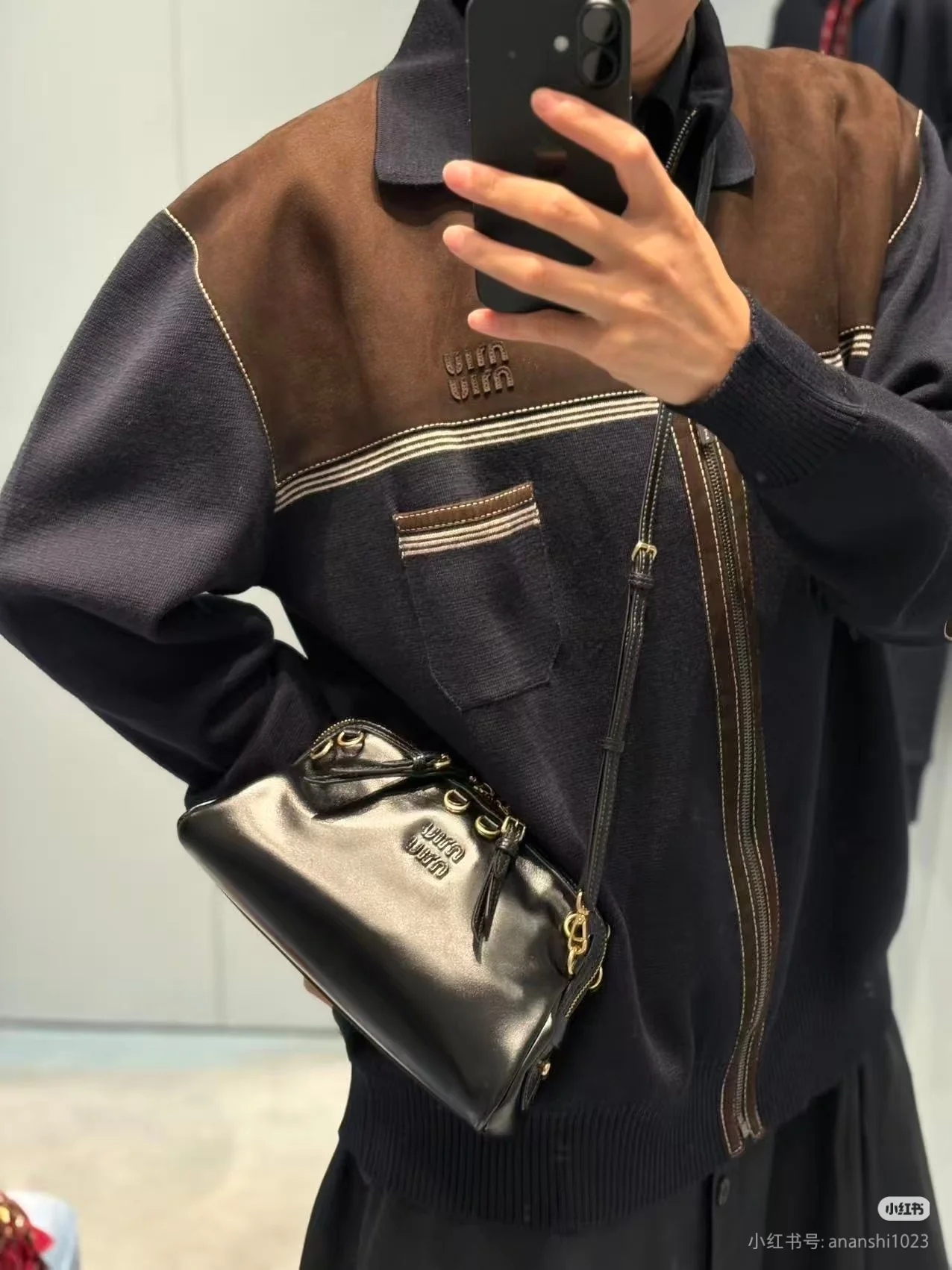 Рюкзак Miu Miu 5bf131 Shell Backpack - черный