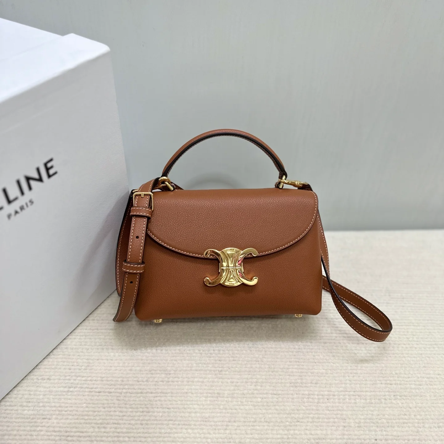 Celine - Триумфальная арка - Сумка Kelly - Коричневая