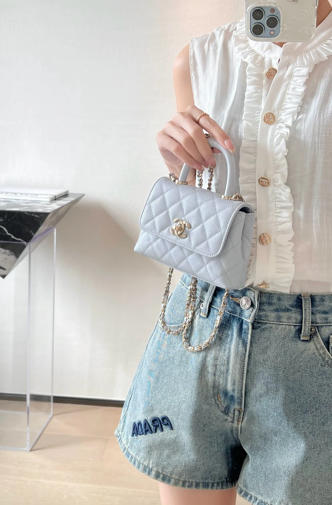 Chanel - ????-?????????-bb Синяя золотая пряжка