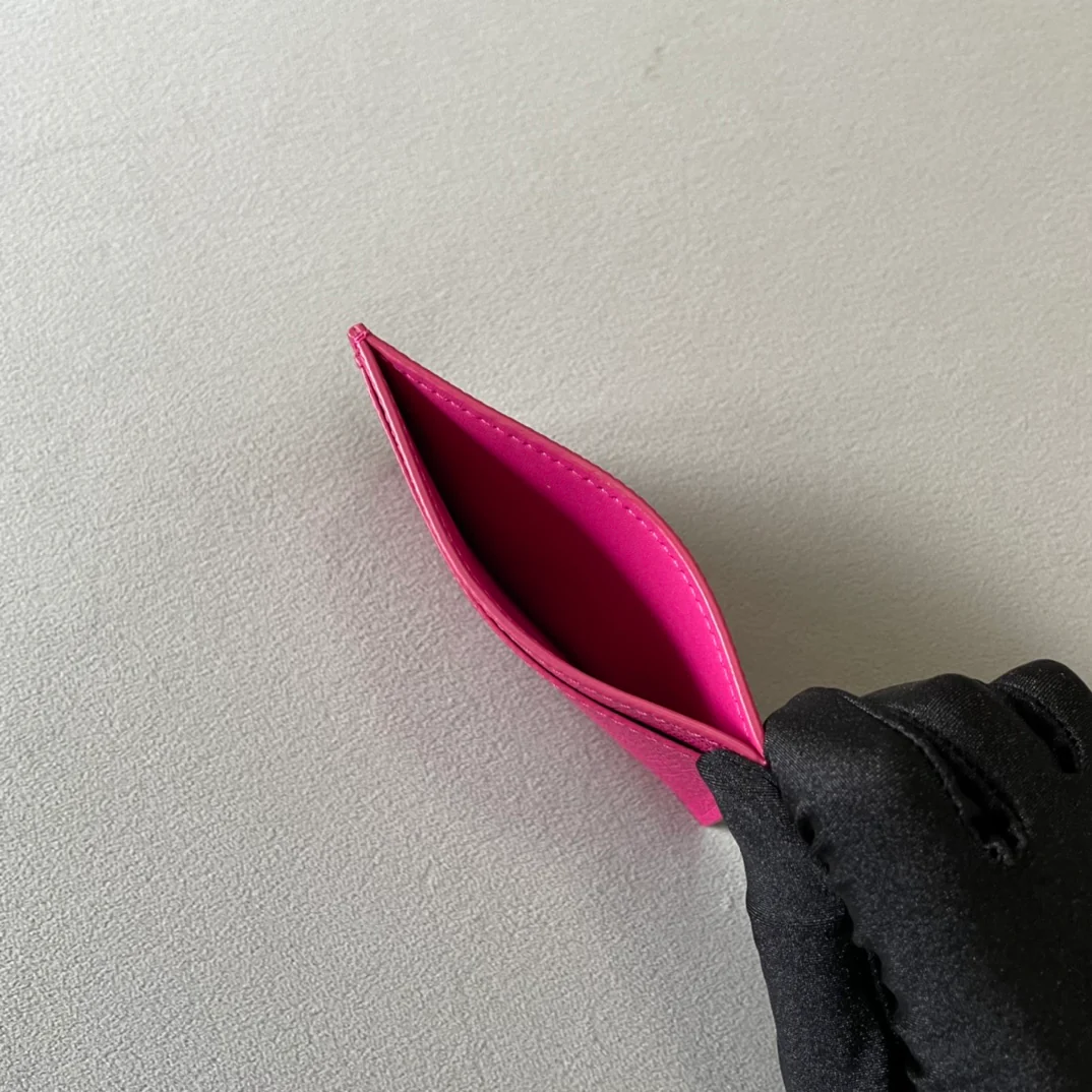 Небольшой держатель для карт Celine - зернистая телячья кожа - розово-красный