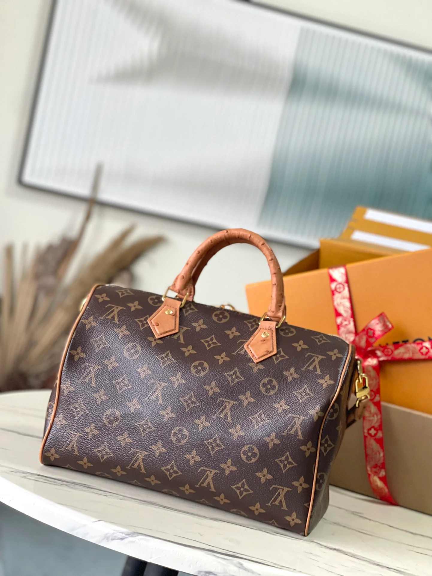 LV-n87212-speedy-soft-30-dark handbag-light brown