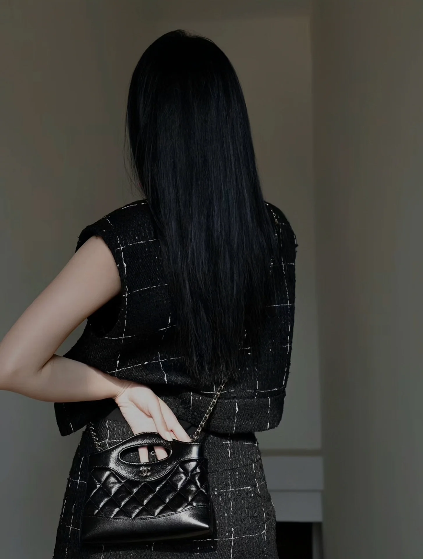 Сумка Chanel Nano 31 - Миниатюрная горизонтальная версия - Черная