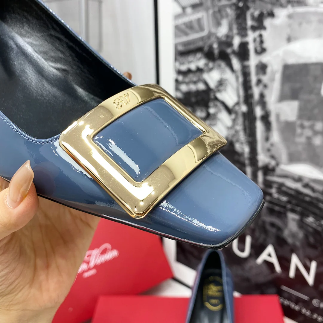 Каблук квадратный RV-4-5 см - Туманно-голубой