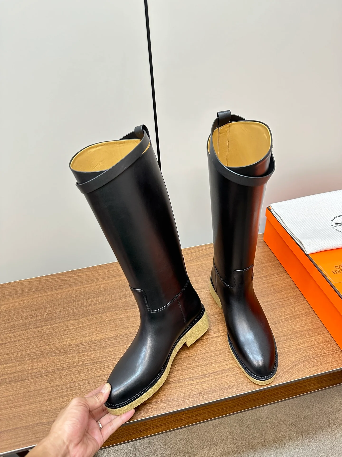 Сапоги для верховой езды Hermes Kelly Jumping Lock-on - черные