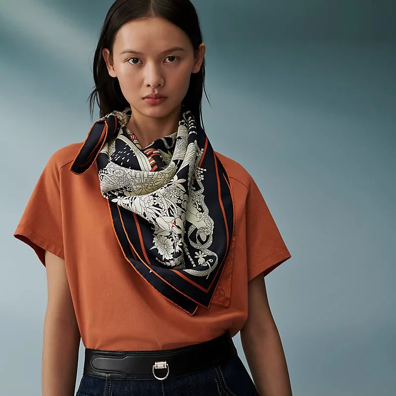 Шарф Hermes - ?Коронация короля времен года? - 90% шелк - Запечатанная коробка - 1 шт.