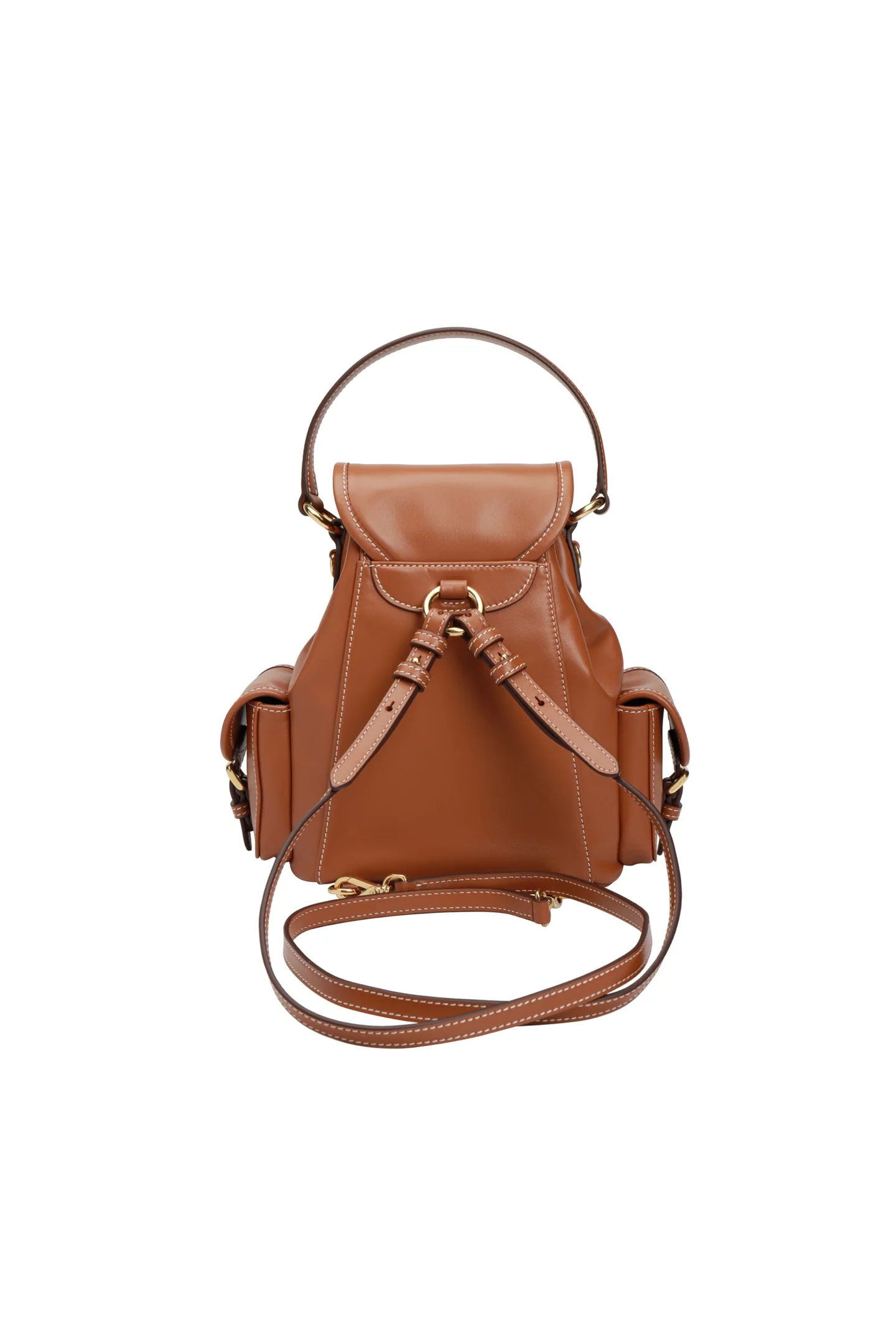 Рюкзак Miu Miu из канваса и кожи, маленький, коньячный.