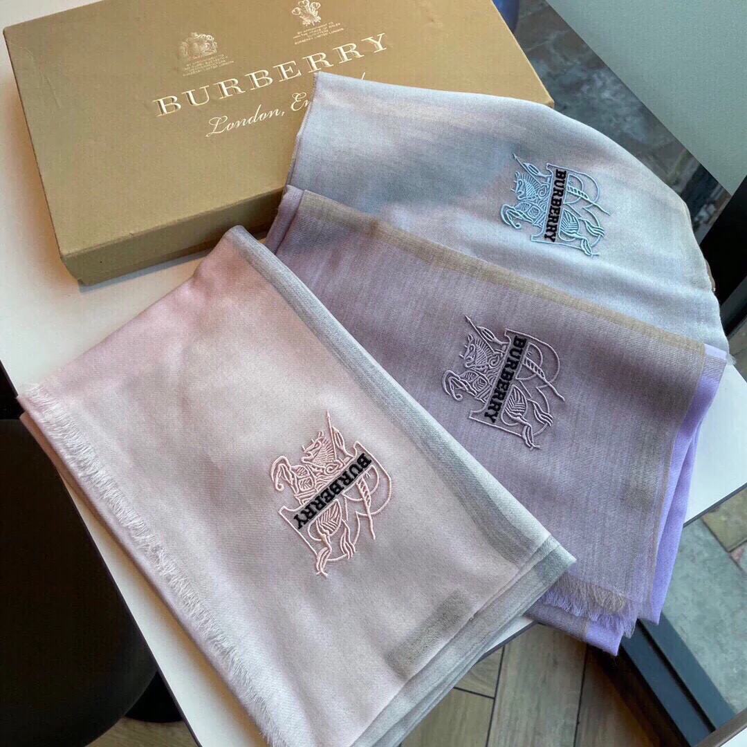 Классический клетчатый шарф Burberry - 100 см - 200 см - 100 см - Кашемир - Фиолетовый