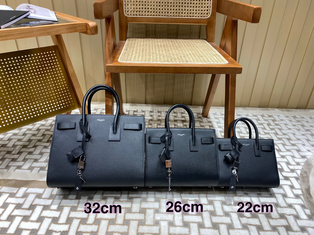 Сумка-гармошка YSL Sac-de-jour с рисунком под козью кожу - Таблица сравнения размеров